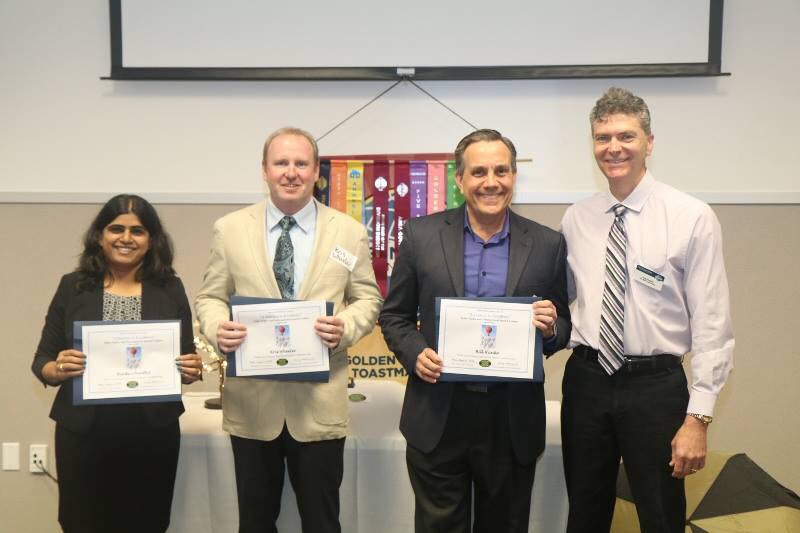 Second Place recognition at Toastmasters Area Contest
